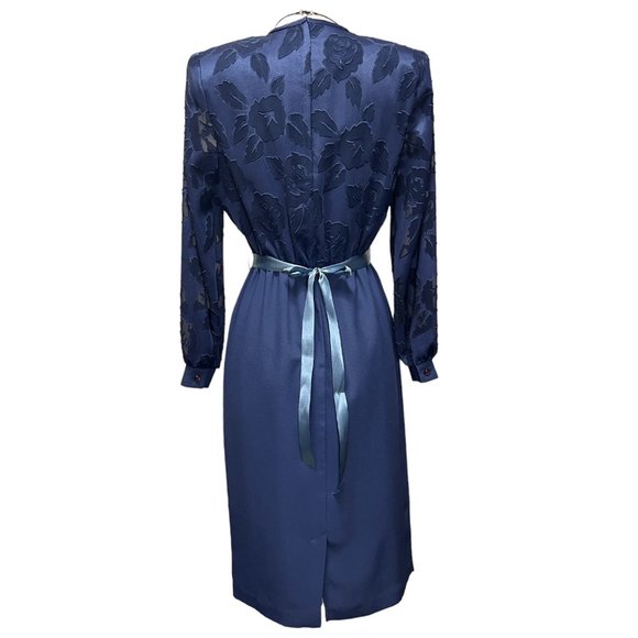 Vintage blue floral dress - Picture 4 of 5